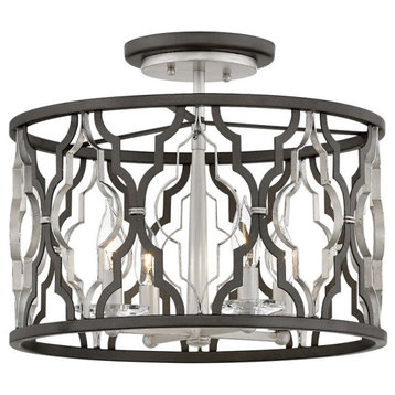 4 Light Semi-Flush Mount in Transitional Style - 16 Inches Wide by 14.5 Inches