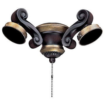 MinkaAire MA K36 3 Light Renaissance Ceiling Fan Light Kit - Golden Walnut