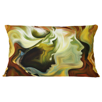 Metaphorical Inner Self Abstract Throw Pillow, 12"x20"