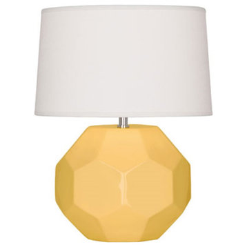 Robert Abbey Franklin 1 Light Accent Lamp, Sunset Yellow Glazed Ceramic