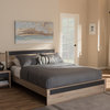 Jamie Modern and Contemporary Two-Tone Oak and Gray Wood Queen Platform Bed