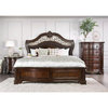 Bowery Hill Transitional Wood Nightstand with Marble Top in Cherry