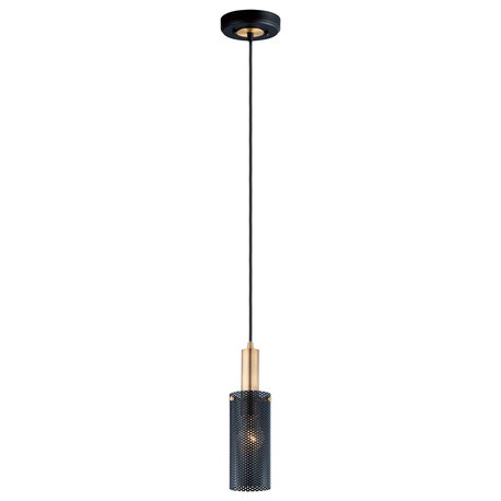 Maxim Perf 1-Light Mini Pendant 10081BKSBR - Black / Satin Brass