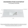 Malaga Composite Stone Vanity Top With Ceramic Sink, Grain White, 49"