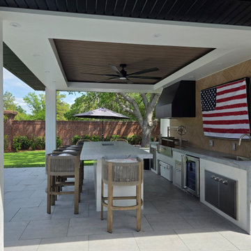 Pool Deck and Gazebo with Summer Kitchen