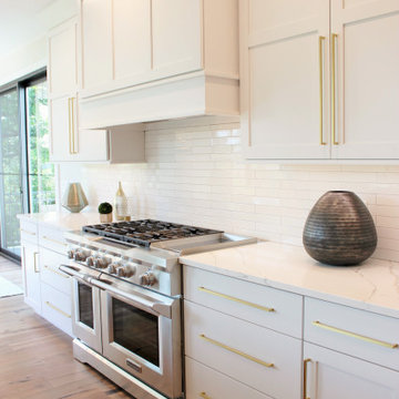 Oak, and White Kitchen with Matte Black Accents in Iowa Aspen Homes Farmhouse