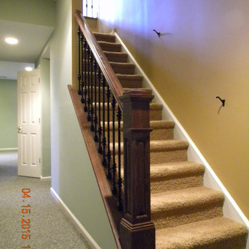 Wood Handrail and Iron Balusters Medford