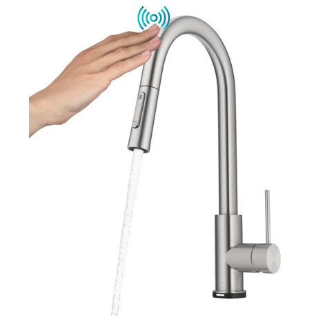 Oletto Pull-Down 1-Hole Kitchen Faucet, Spot Free Stainless Steel
