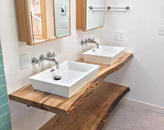 Natural Wood Shelf For Bathroom Sink, Wood Shelf Bathroom Sink