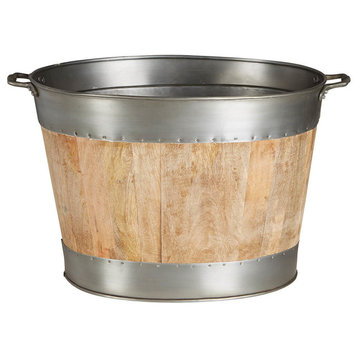 Arbor Oval Wood Bucket w/Iron Handles