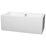WYNDHAM COLLECTION - 60" Freestanding Bathtub in White with Polished Chrome Drain and Overflow Trim - The Melody soaking tub - contemporary, clean, and fresh. Make a statement in your modern bathroom with this soothing balanced bathtub, featuring a flat edge running the entire perimeter of the tub for votives and bath accessories. Built to last and always warm to the touch, these beautiful bathtubs are a perfect place to melt away tension and stress, leaving you refreshed, recharged and renewed.