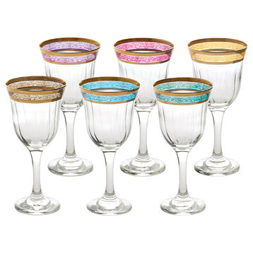 Red Wine Set of 6 Melania Collection Multicolor