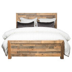 Kosas Home - Norman  Reclaimed Pine Queen Bed Distressed Natural by Kosas Home - The Norman reclaimed bed embodies true rustic appeal with its characteristic frame created from reclaimed pine wood. Every panel of the bed tells its own story, emphasized by kaleidoscopic color variations and natural markings on the surface. The pine wood used is FSC certified and meets universal sustainability standards.