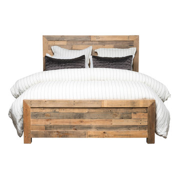 Norman Reclaimed Pine Bed Cal King Distressed Natural by Kosas Home