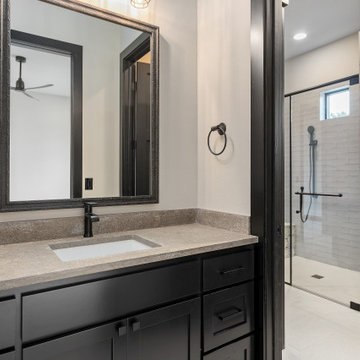 Industrial Farm House Guest Bathroom