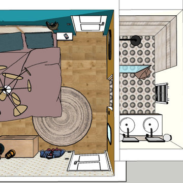 Implantation, agencement et décoration d'une suite parentale
