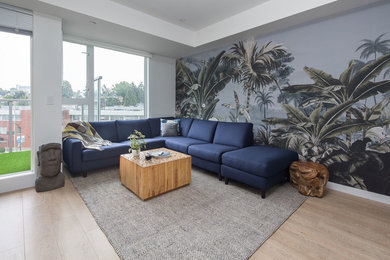 Minimalist living room photo in Vancouver