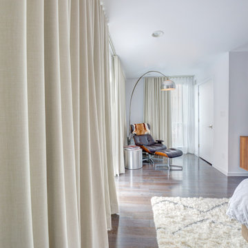 Wall to Wall Ripplefold Blackout Drapes and Sheers