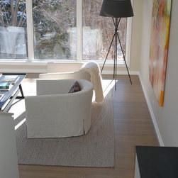 White Oak stained with a water base finish. - Engineered Wood Flooring