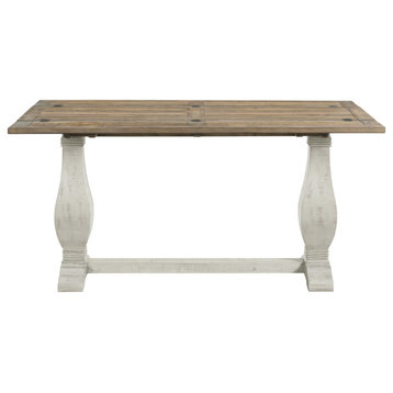 Napa Flip-top Extendable Sofa Console Table, Two-Tone Natural and White