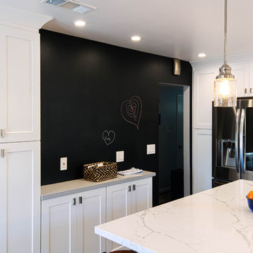 San Jose White Shaker Kitchen Remodel- semi custom cabinets, quartz counter tops