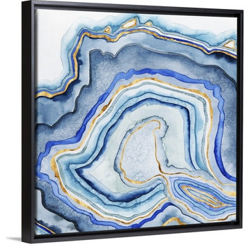 "Cobalt Agate I" Floating Frame Canvas Art, 18"x18"x1.75"