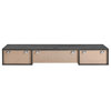 Modway Render Wall Mount 2-Drawer Modern Wood Office Desk in Charcoal
