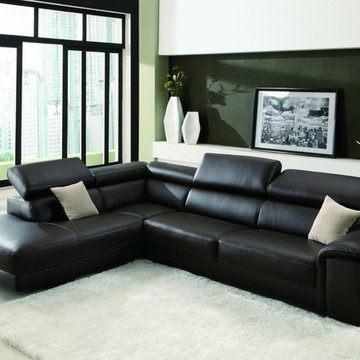 Creative Furniture Deon Leather Sectional in Brown