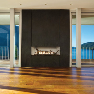 Modern Waterfront Fireplace - American Hearth