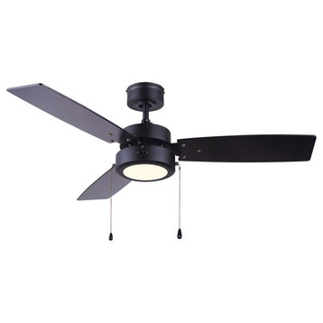 Canarm Wallis 42 Wallis 42" 3 Blade Indoor Ceiling Fan - LED - Black