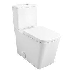Eurocube Two-Piece Dual Flush Right Height Elongated Toilet - Toilets