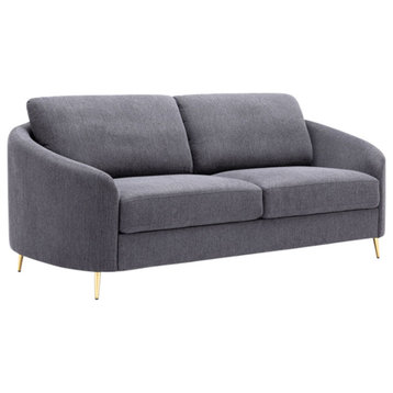 Yuina 34"W Upholstered Sofa, Gray Linen