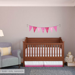 Nursery Pennant Name Banner - Wall Decals
