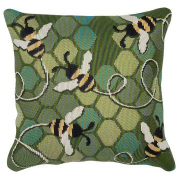 Marina Bee Free Indoor/Outdoor Pillow Green 18"x18"