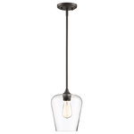 Savoy House - Octave 1-Light Mini Pendant, English Bronze - The Octave 1-Light Pendant is a fixture with understated elegance. It features a large shade of curved glass, minimal detailing and an English bronze finish.