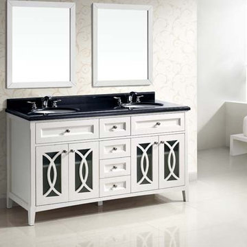 60" Modern Double Sink Vanity Set
