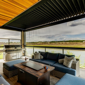 Upper Deck StruXure Pergola Enclosed With Phantom Motorized Privacy Screens