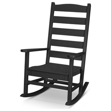 Polywood Shaker Porch Rocking Chair, Black