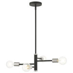Livex Lighting - Livex Lighting Bannister, 4 Light Chandelier, Black Finish, Black - Simplicity and attention to detail are the key eleBannister 4 Light Ch BlackUL: Suitable for damp locations Energy Star Qualified: n/a ADA Certified: n/a  *Number of Lights: 4-*Wattage:60w Medium Base bulb(s) *Bulb Included:No *Bulb Type:Medium Base *Finish Type:Black
