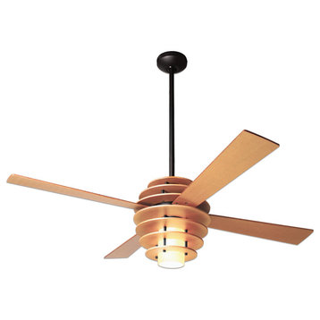 Stella 17W LED Fan, Maple/Dark Bronze, 52" Maple Blades