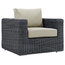 Canvas Antique Beige Summon 9 Piece Outdoor Patio Sunbrella Sectional Set