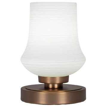 Luna 1-Light Table Lamp, New Age Brass/Zilo White Linen
