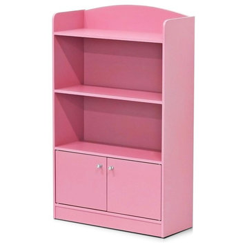 Furinno Fr16121 Kidkanac Pink Bookshelf With Storage Cabinet