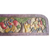 Consigned Antique Vintage  carved Sitting Krishna Fluting Headboard wall Decor