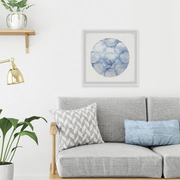 "Faded Blue Fire Rings" Framed Painting Print