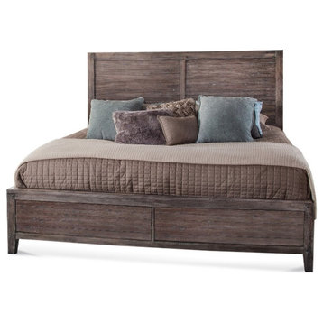 American Woodcrafters Aurora Weathered Gray Wood King Panel Bed