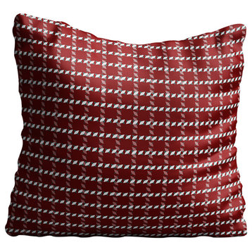Red Grid Throw Pillow Case