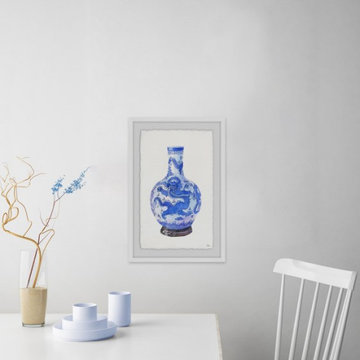 "Big Dragon Vase" Framed Painting Print