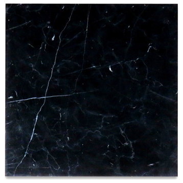 18x18 Nero Marquina Black Marble Wall and Floor Tile Matte Honed, 99 sq.ft.