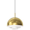 Modern Tiers Dome LED Pendant, Brass, 12"